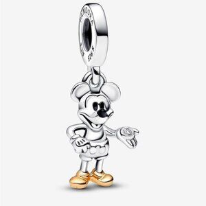 Brand New Pandora x Disney 100 Mickey Mouse Diamond Dangle Charm